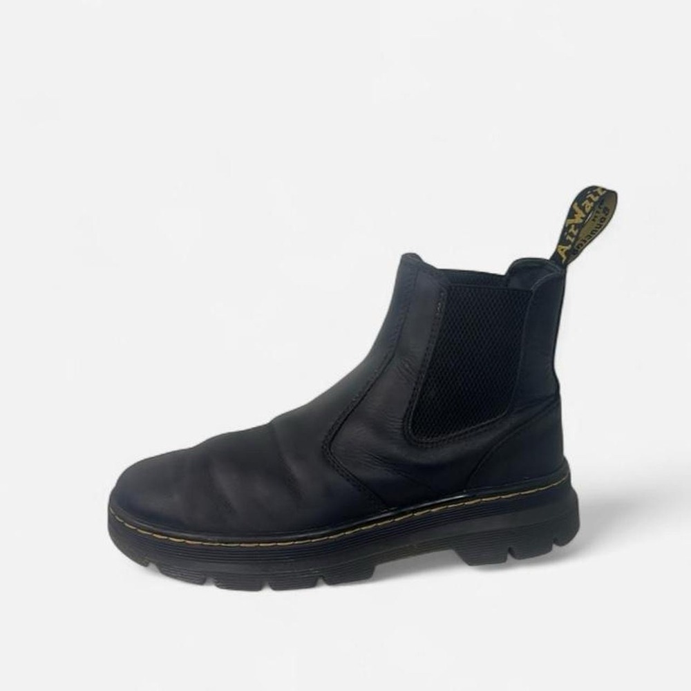 Dr Martens Embury Ankle Boots Chelsea Pull On Black Leather Womens Size 8